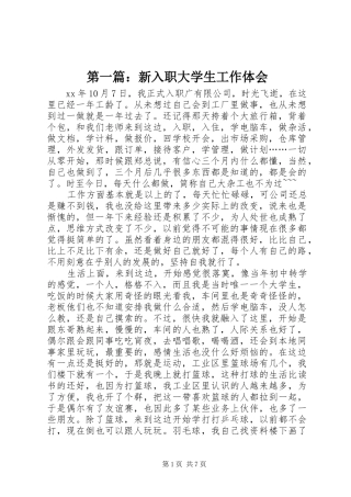 2024年新入职大学生工作体会