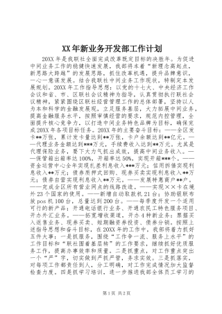 2024年新业务开发部工作计划
