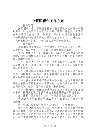 2024年全民医保年工作方案