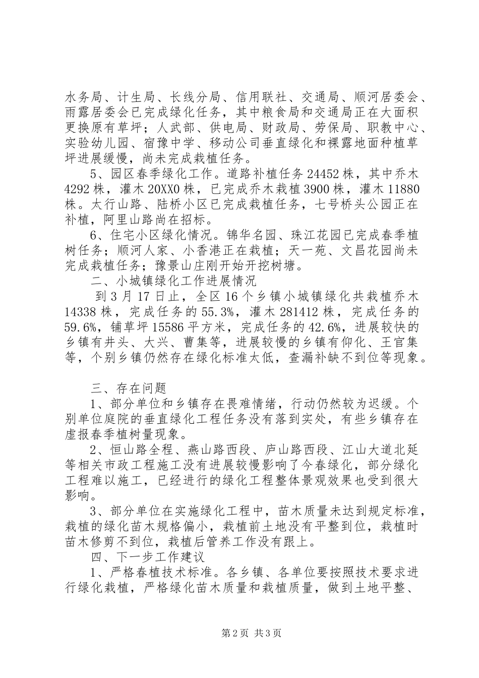 2024年全区春季绿化工作进展情况汇报_第2页