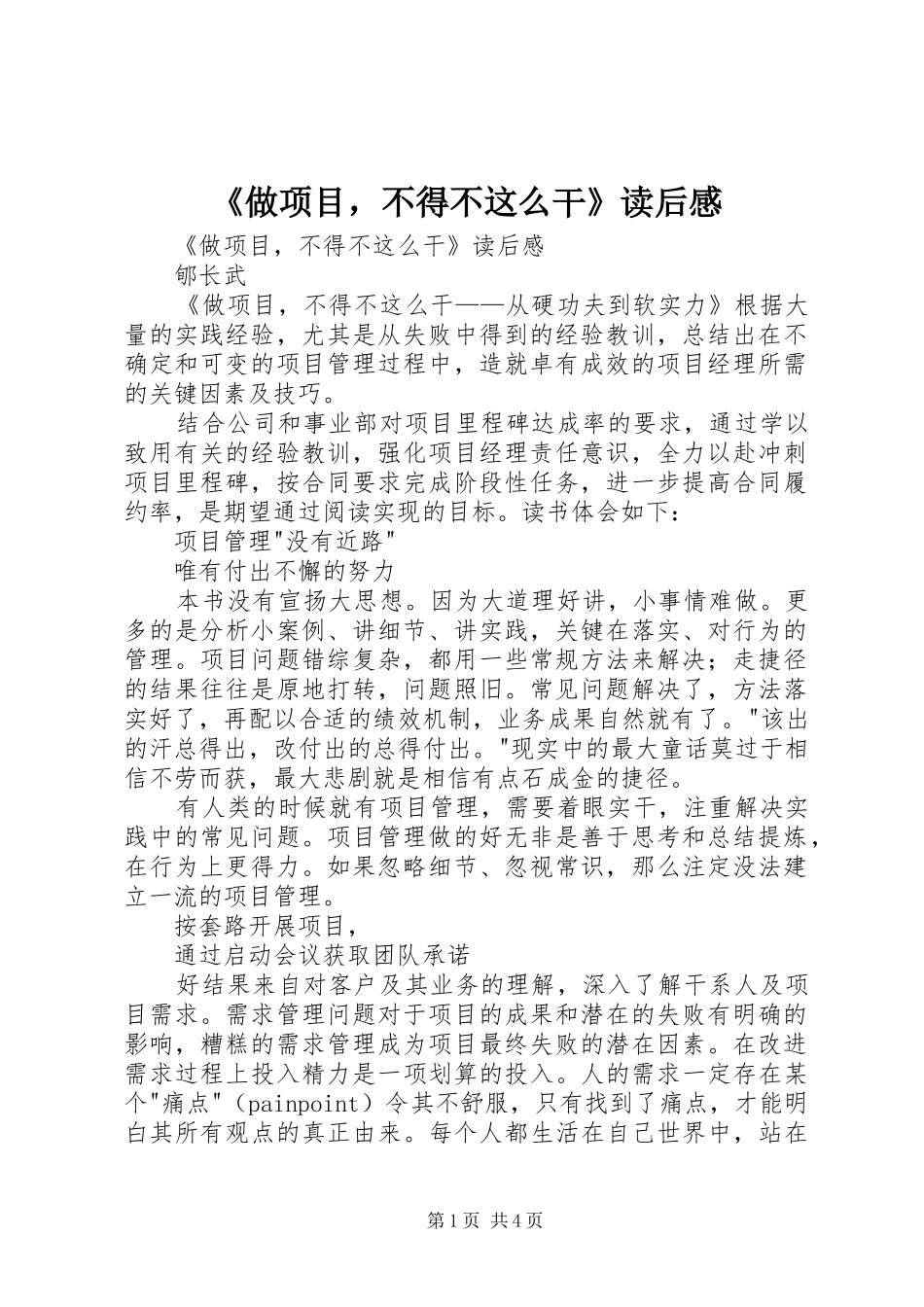 2024年做项目，不得不这么干读后感_第1页