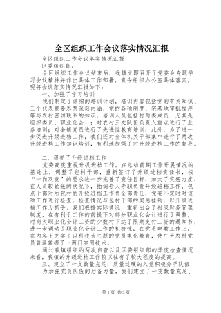 2024年全区组织工作会议落实情况汇报