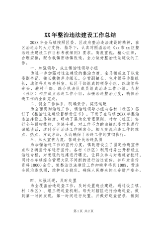 2024年整治违法建设工作总结