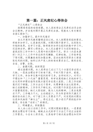 2024年正风肃纪心得体会