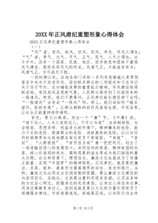 2024年正风肃纪重塑形象心得体会