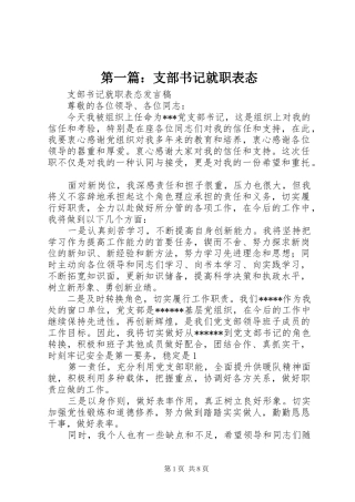 2024年支部书记就职表态