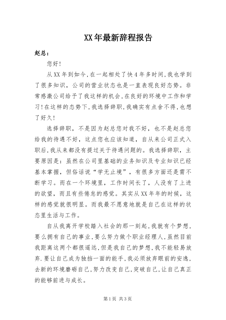 2024年最新辞程报告_第1页