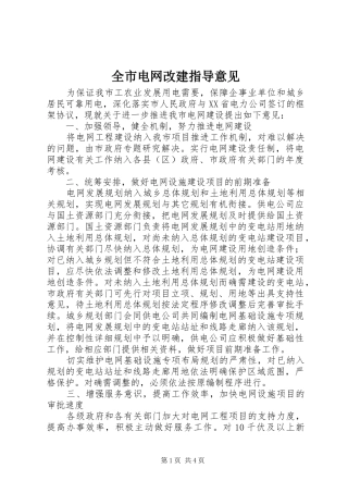2024年全市电网改建指导意见