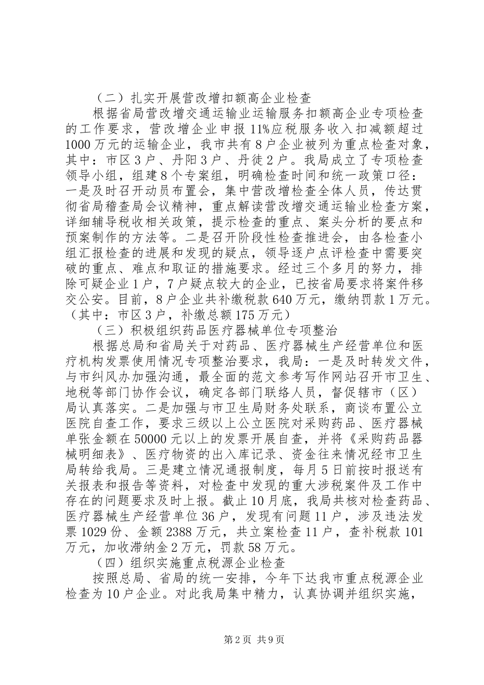 2024年最新稽查工作总结_第2页