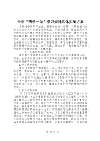 2024年全市两学一做学习安排具体实施方案