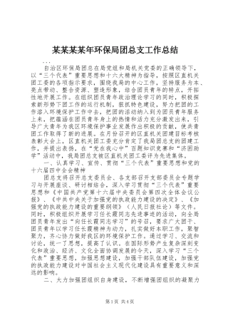 2024年环保局团总支工作总结
