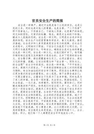 2024年官员安全生产的简报