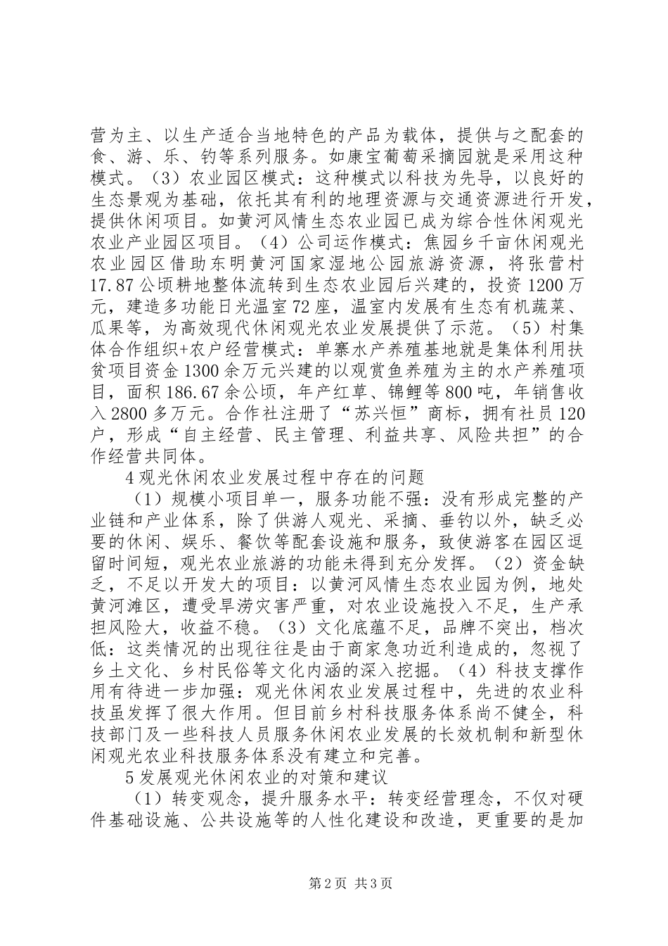 2024年观光休闲农业发展问题与思考_第2页