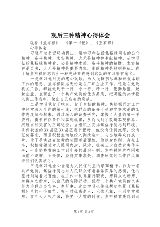 2024年观后三种精神心得体会