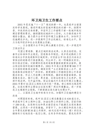 2024年环卫局卫生工作要点