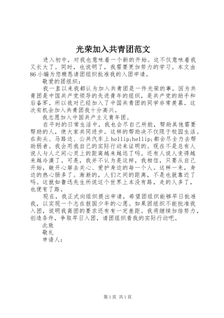2024年光荣加入共青团范文