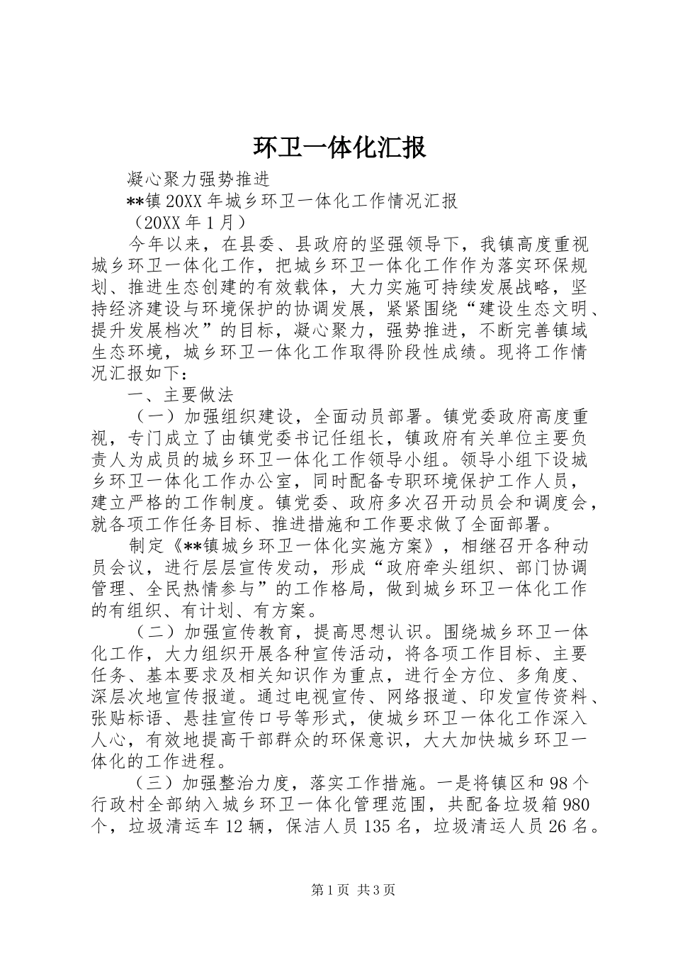 2024年环卫一体化汇报_第1页