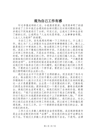 2024年观为自己工作有感