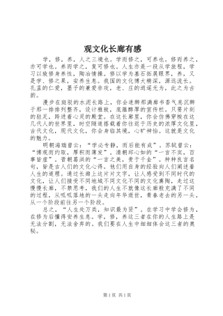 2024年观文化长廊有感