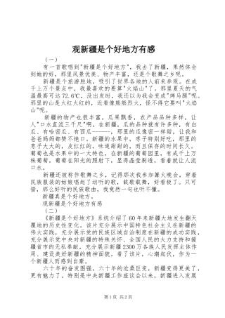 2024年观新疆是个好地方有感