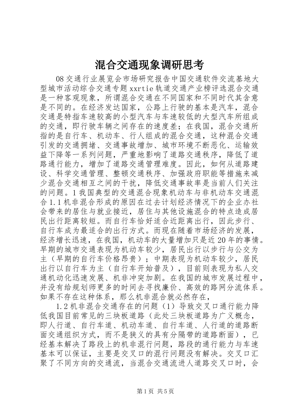 2024年混合交通现象调研思考_第1页