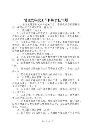2024年管理处年度工作目标责任计划