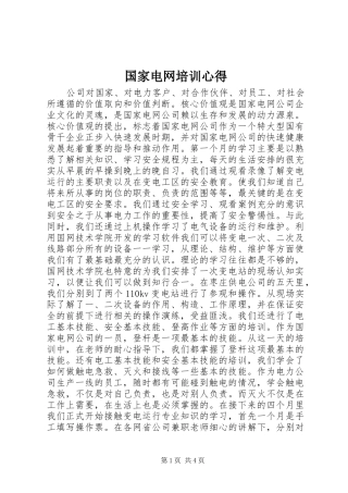 2024年国家电网培训心得