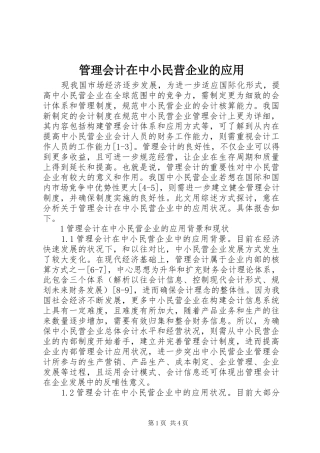 2024年管理会计在中小民营企业的应用