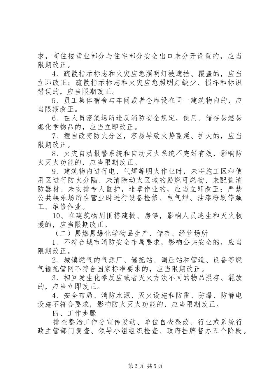 2024年火灾隐患事故排查整治方案_第2页