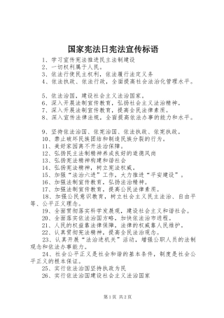2024年国家宪法日宪法宣传标语