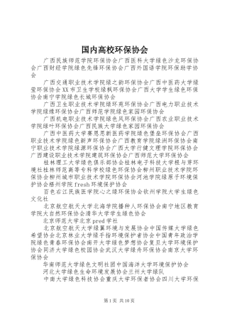 2024年国内高校环保协会