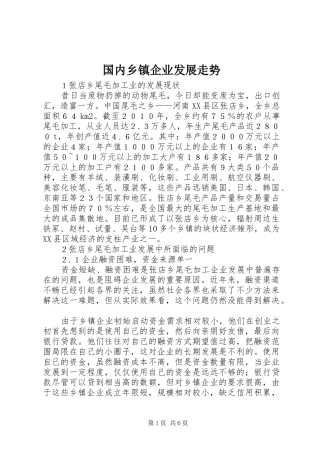 2024年国内乡镇企业发展走势