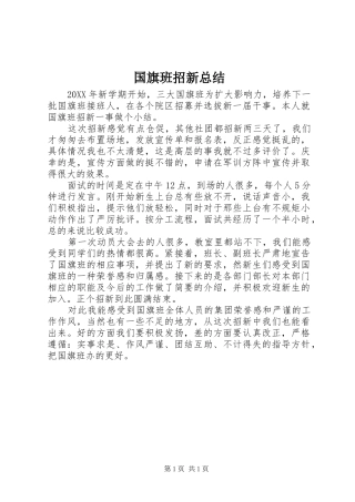 2024年国旗班招新总结