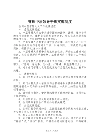 2024年管理中层领导干部支部制度