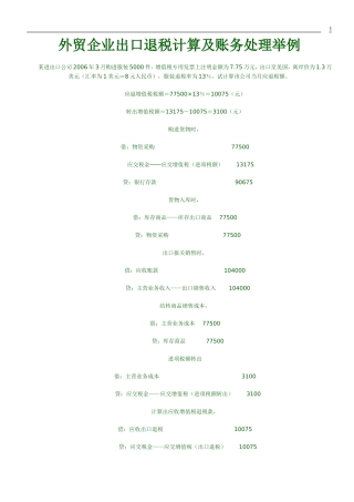 外贸退税计算