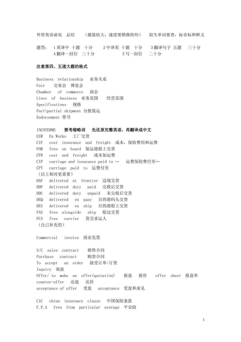 外贸英语函电---完整版_第1页