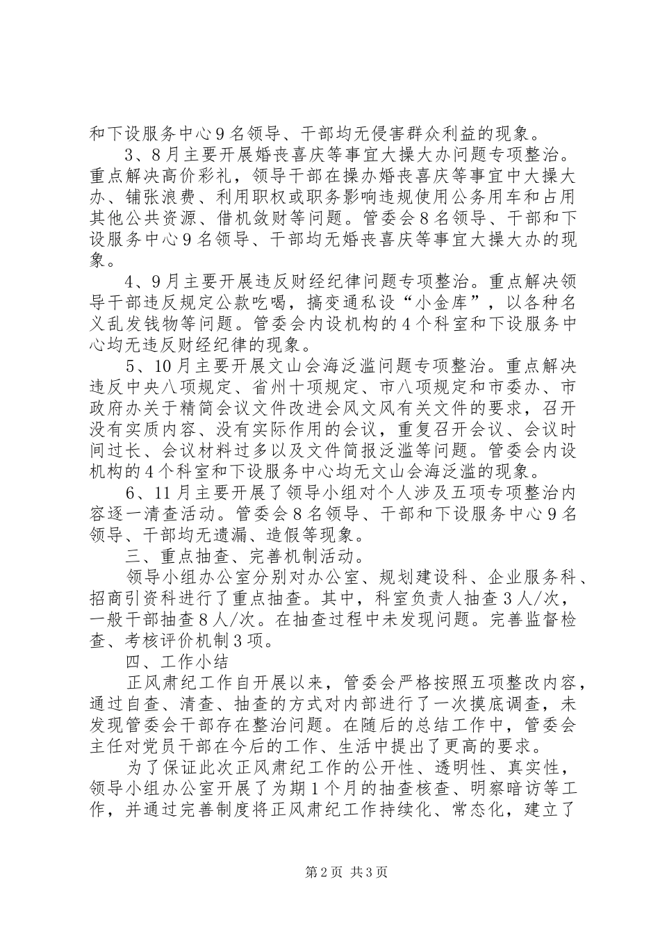 2024年管委会专项整治工作总结_第2页