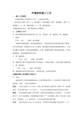 外墙涂料施工工艺流程(上报)