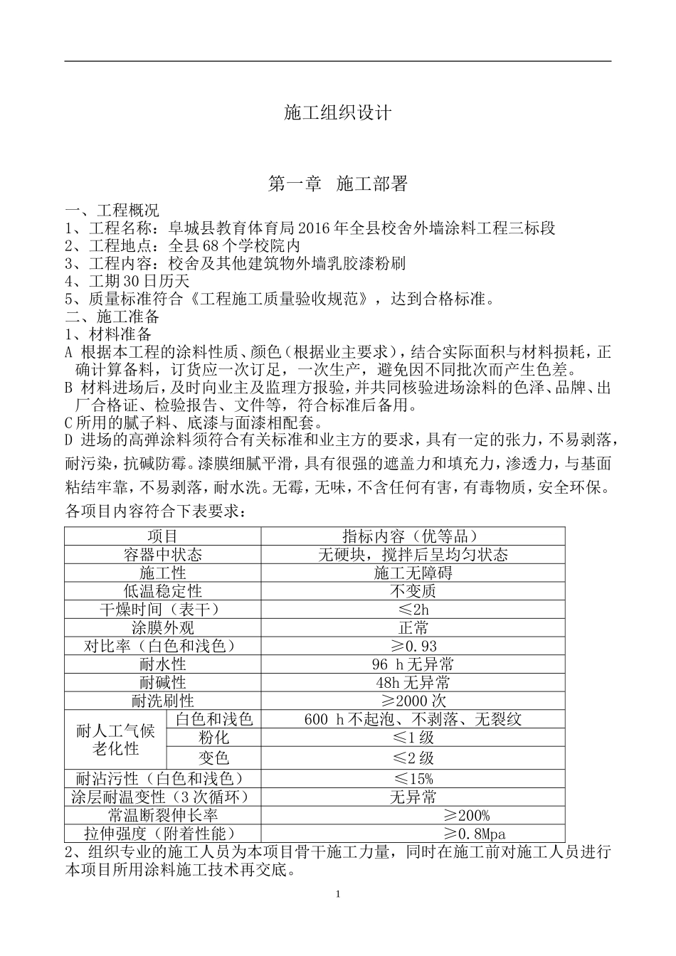 外墙涂料施工组织设计_第1页