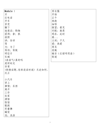 外研版七年级下册英语单词表(表格样式方便默写检查版)