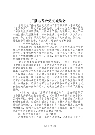 2024年广播电视台党支部党会