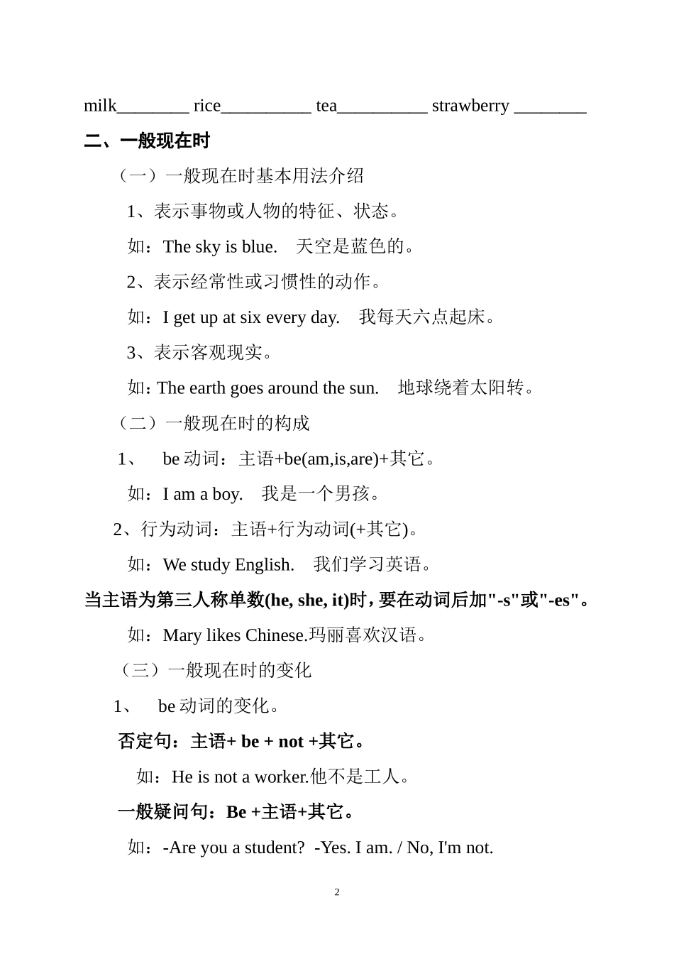 外研版新课标三起点小学英语语法及习题_第2页
