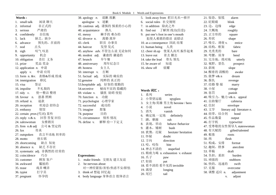 外研版选修六-词汇表_第1页