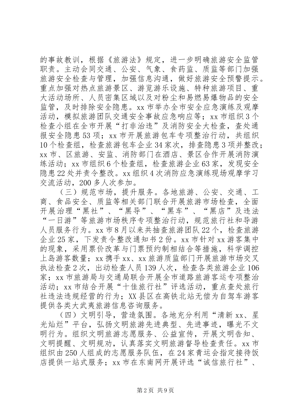 2024年国庆节旅游市场检查工作汇报_第2页