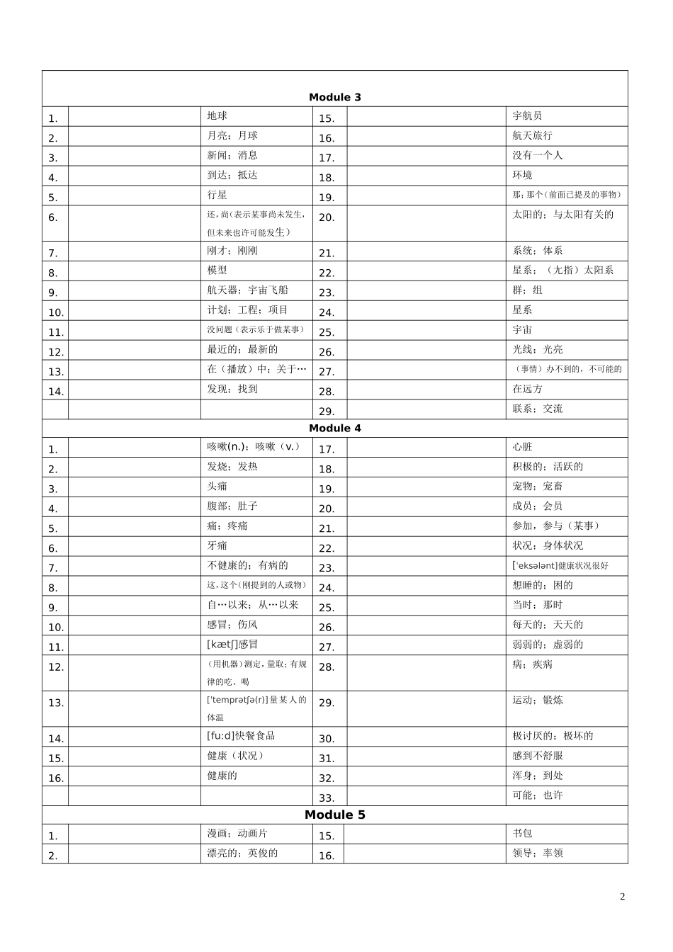 外研版英语(新版)八年级下册单词表(听写版)_第2页