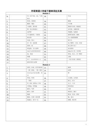 外研版英语(新版)八年级下册单词表(听写版)
