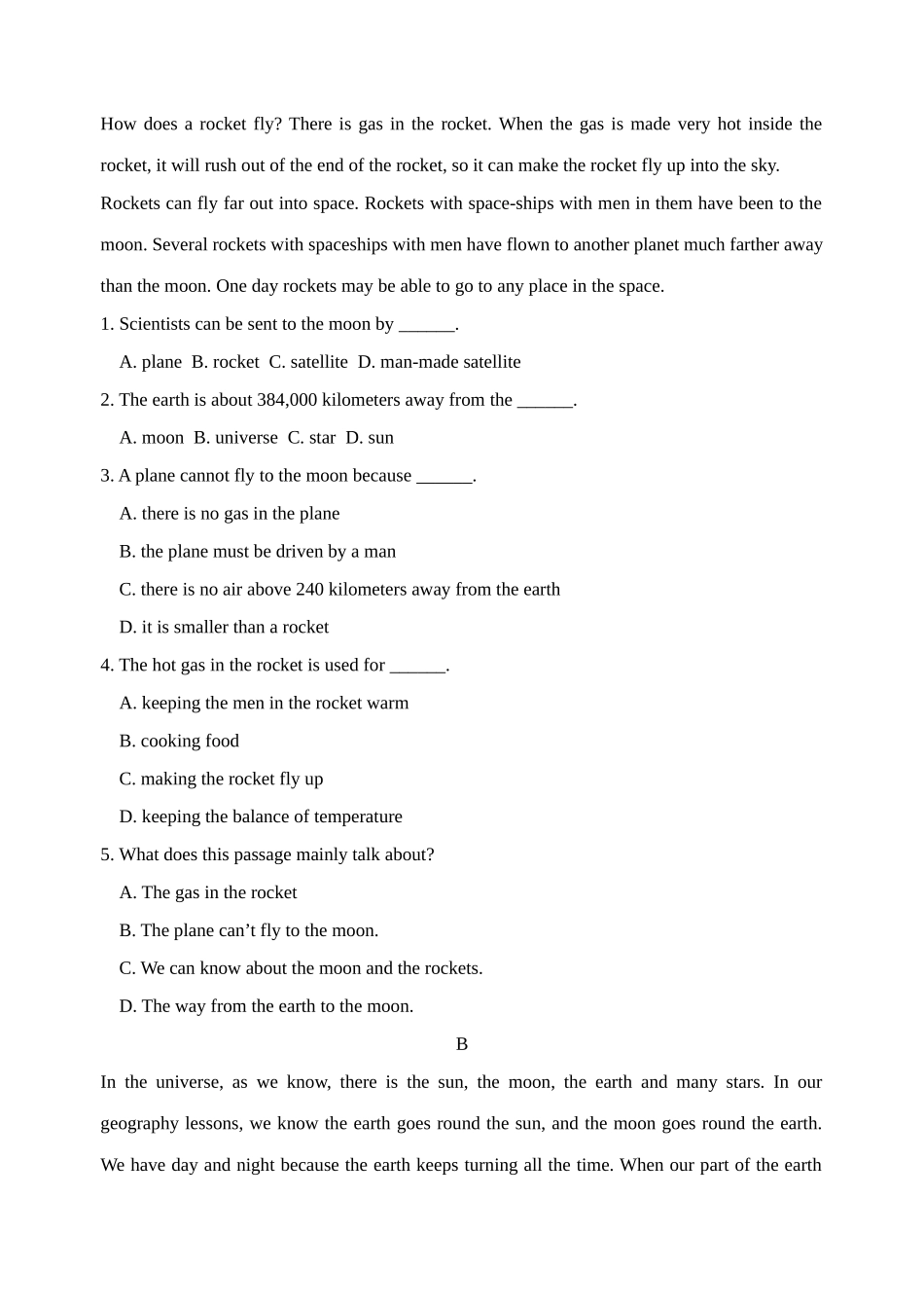 外研版英语八年级下Module-3-Journey-to-space-单元检测试卷_第3页