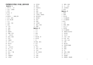 外研社版八年级(上下册)英语单词默写版