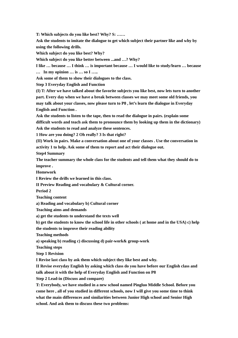 外研社高一英语Module-1-(6)教案_第2页