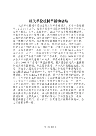 2024年机关单位植树节活动总结